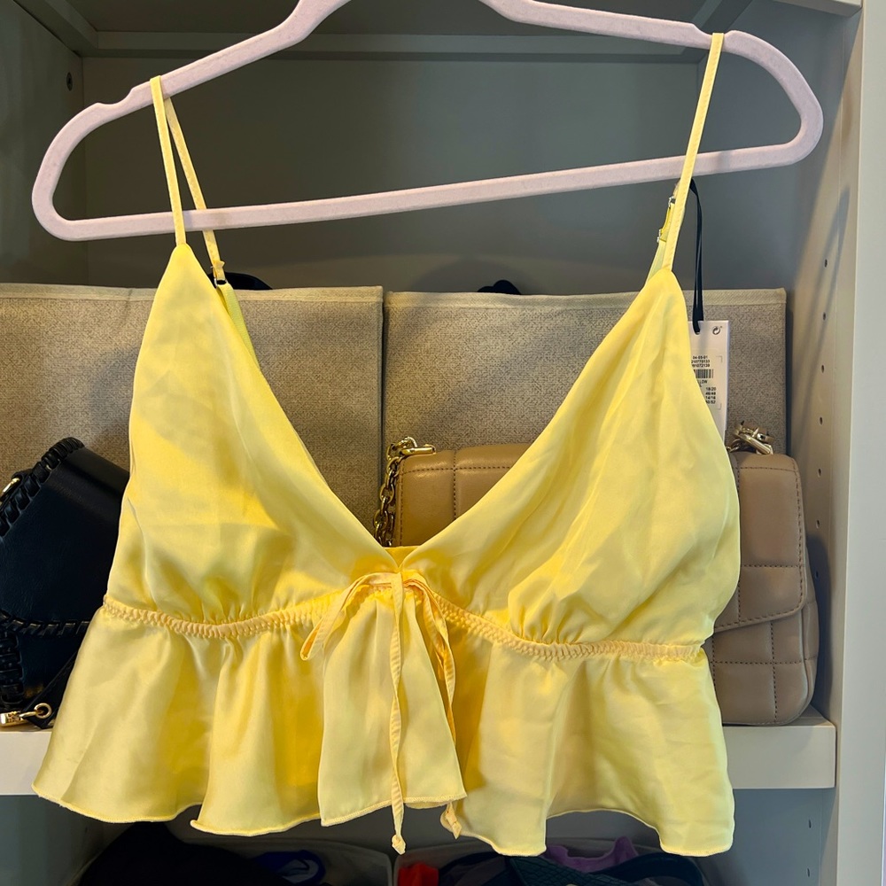 Yellow Satin Bralette US XL